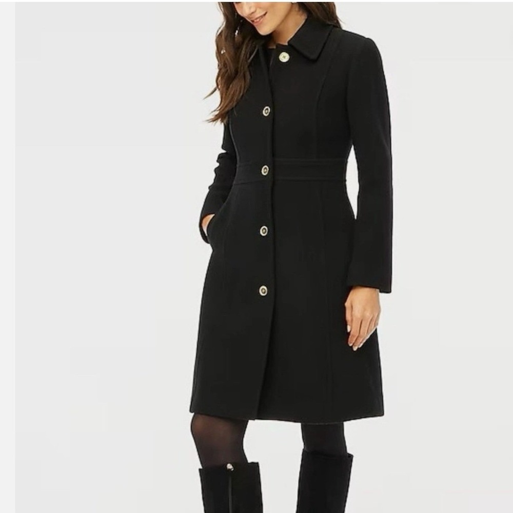 J. Crew Double-Cloth Italian Wool Blend Lady Day Coat Thinsulate SZ2 Minimalist